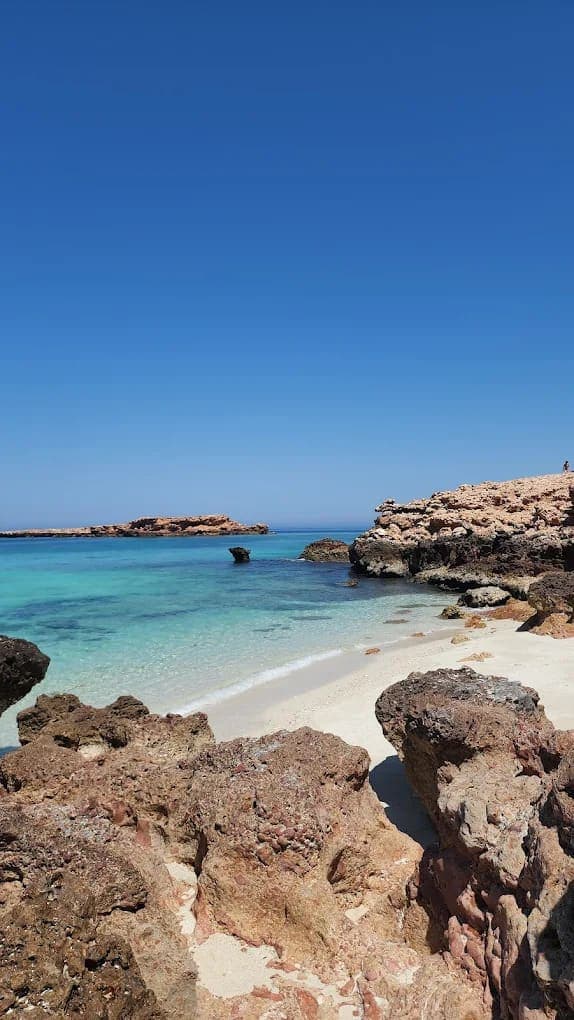 Pristine coastline of the Daymaniyat Islands Nature Reserve off the coast of Muscat, Oman
